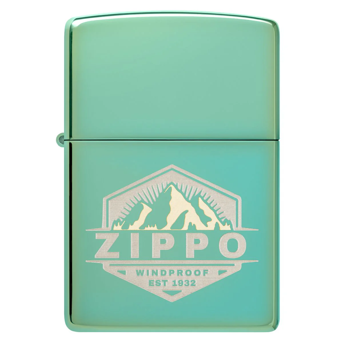 Zippo Lighter: Zippo Badge Design, Engraved - High Polish Green 46293 - Image 2