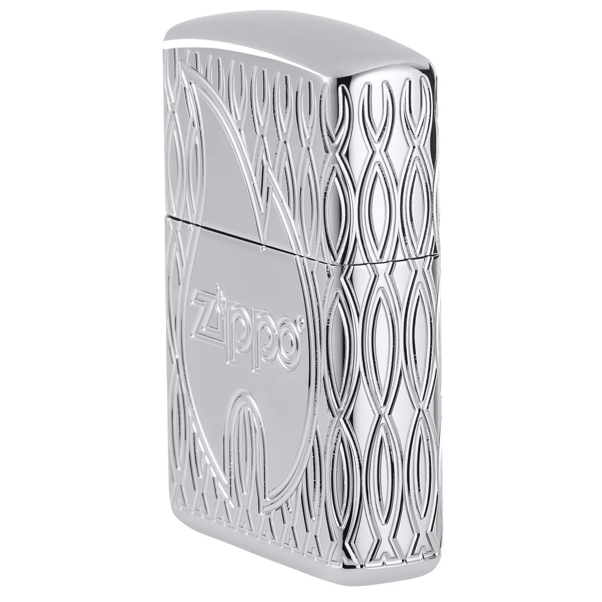Zippo Lighter: Zippo Flame Design, Armor Multicut Engraved - High Polish Chrome 48838 - Image 3