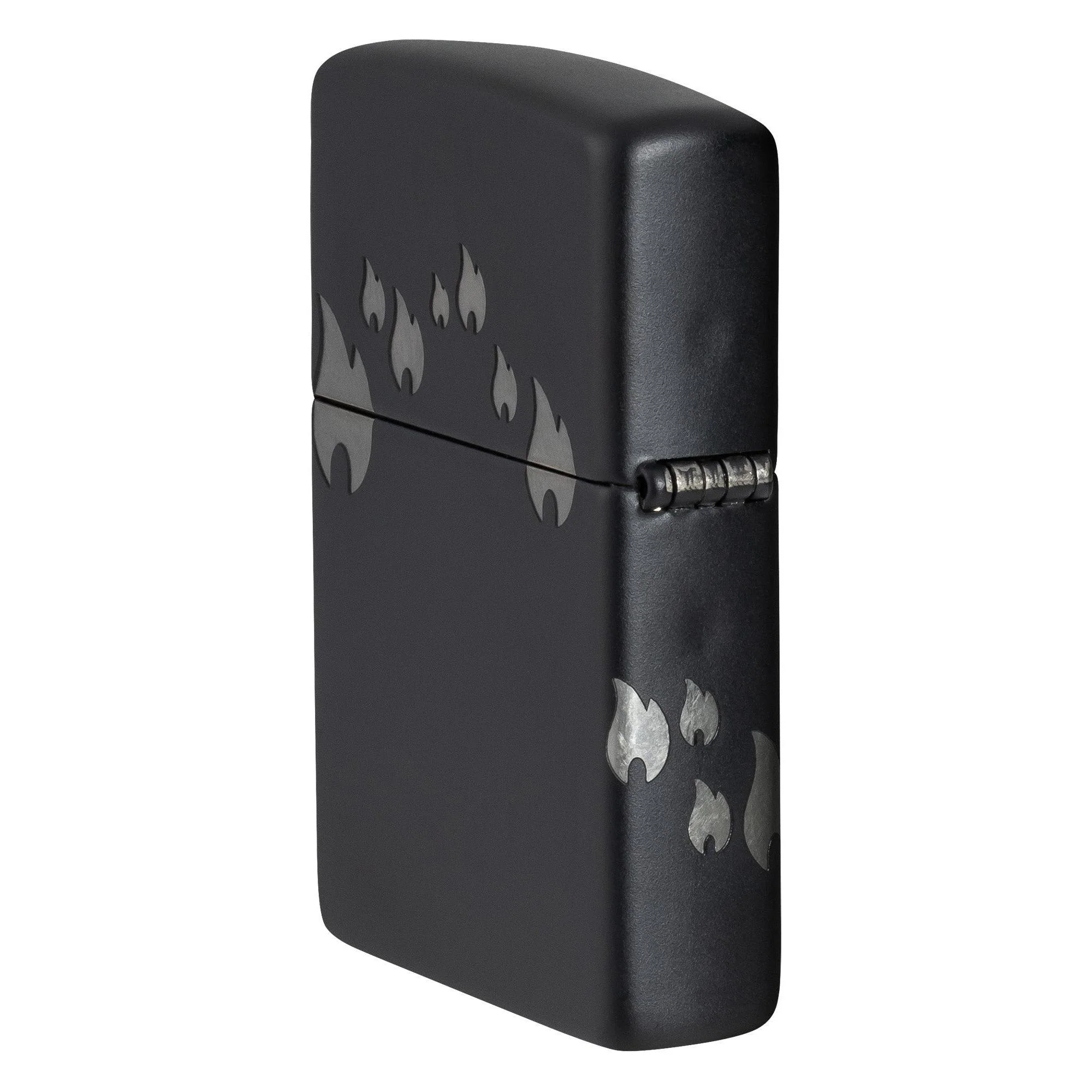 Zippo Lighter: Zippo Flames, Laser 360 - Black Matte 48980 - Image 4