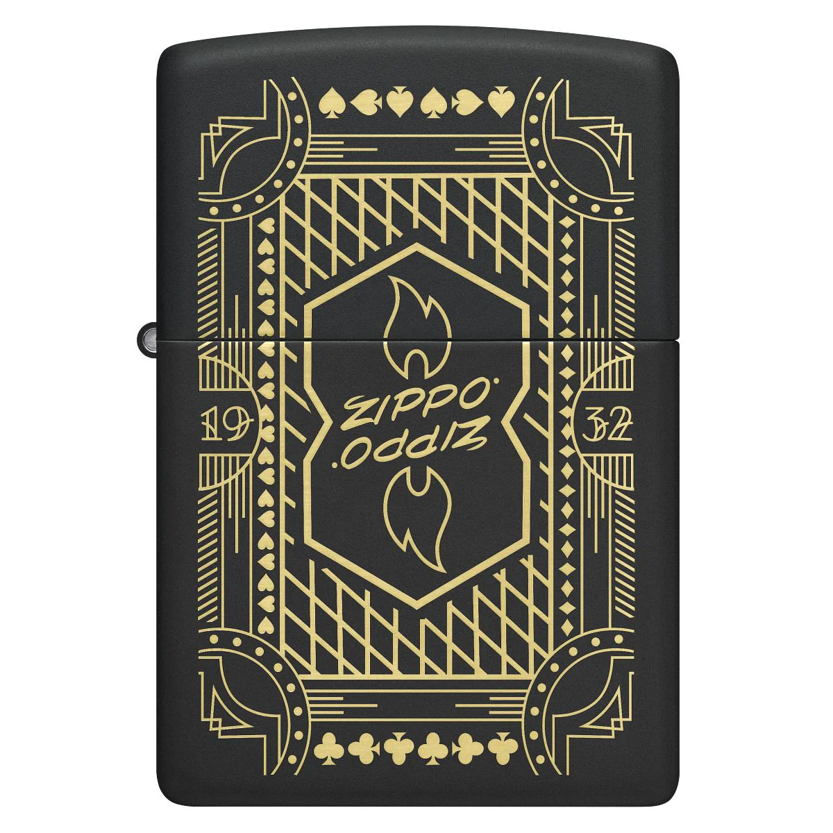 Zippo Lighter: Zippo Lines Design, Engraved - Black Matte 46483 - Image 2