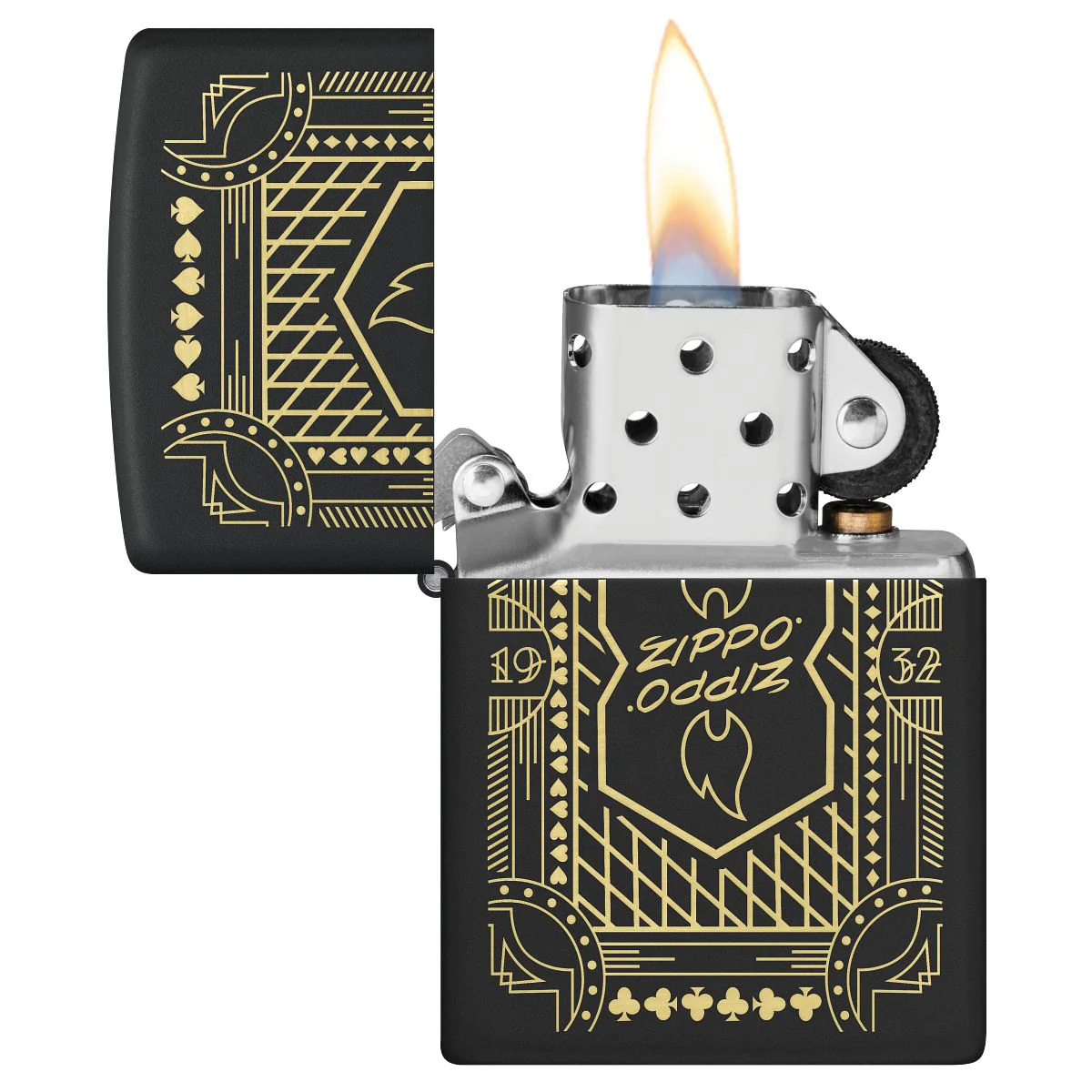Zippo Lighter: Zippo Lines Design, Engraved - Black Matte 46483 - Image 3