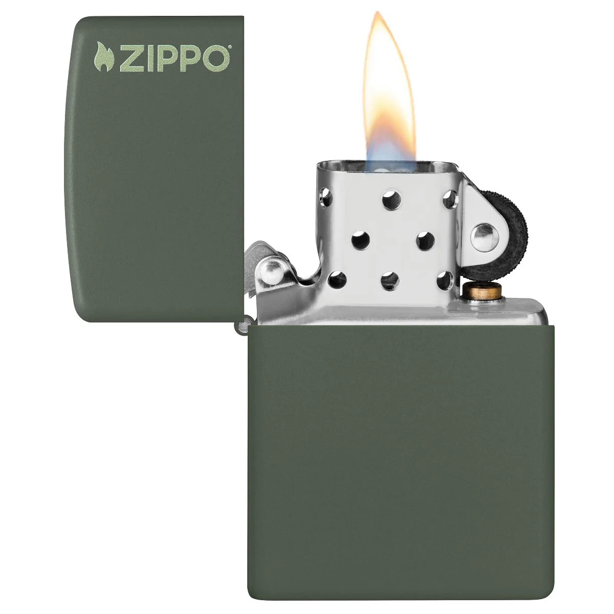Zippo Lighter: Zippo Logo - Green Matte 221ZL - Image 3