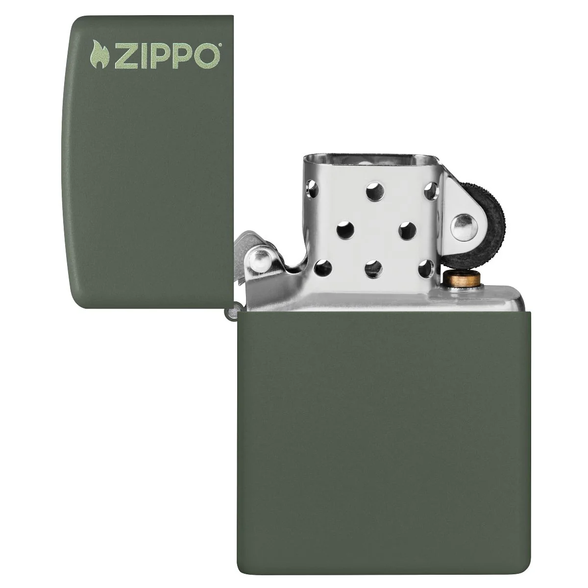 Zippo Lighter: Zippo Logo - Green Matte 221ZL - Image 4