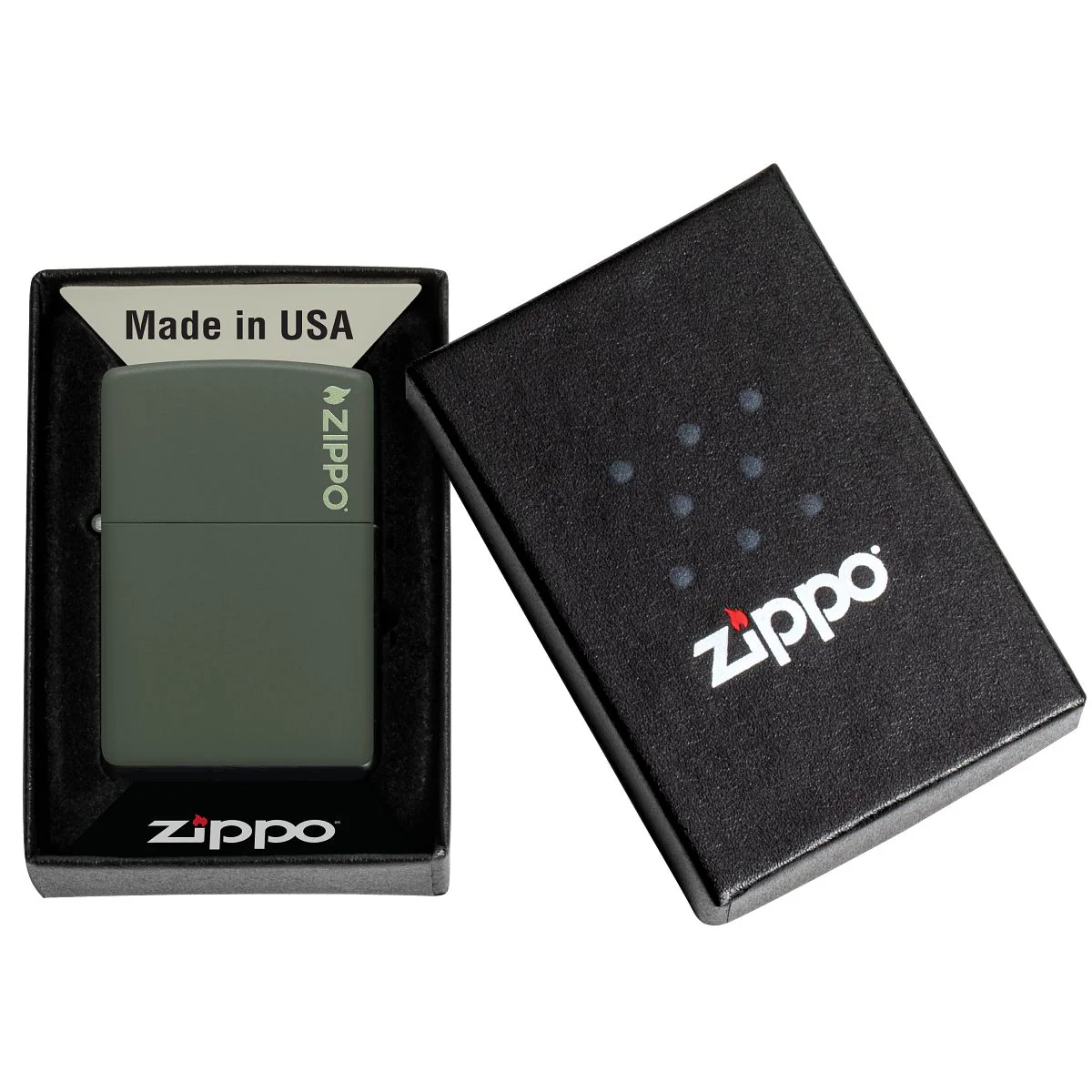 Zippo Lighter: Zippo Logo - Green Matte 221ZL - Image 6
