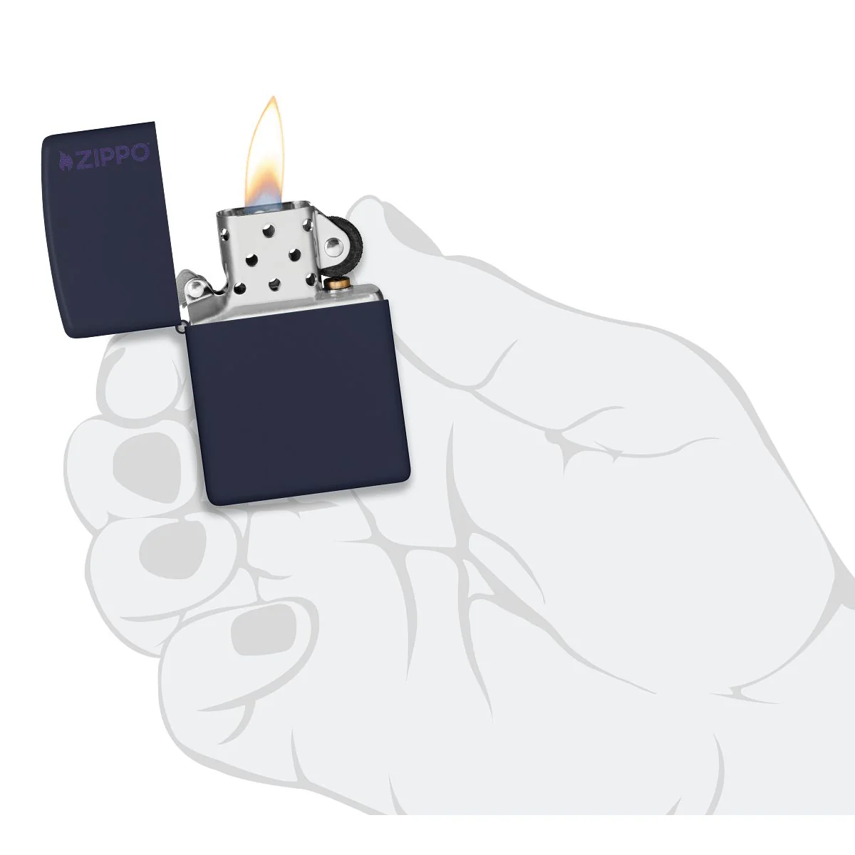 Zippo Lighter: Zippo Logo - Navy Matte 239ZL - Image 5