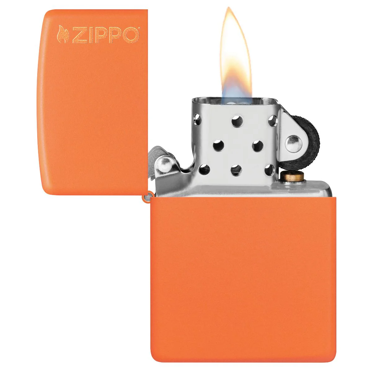Zippo Lighter: Zippo Logo - Orange Matte 231ZL - Image 3