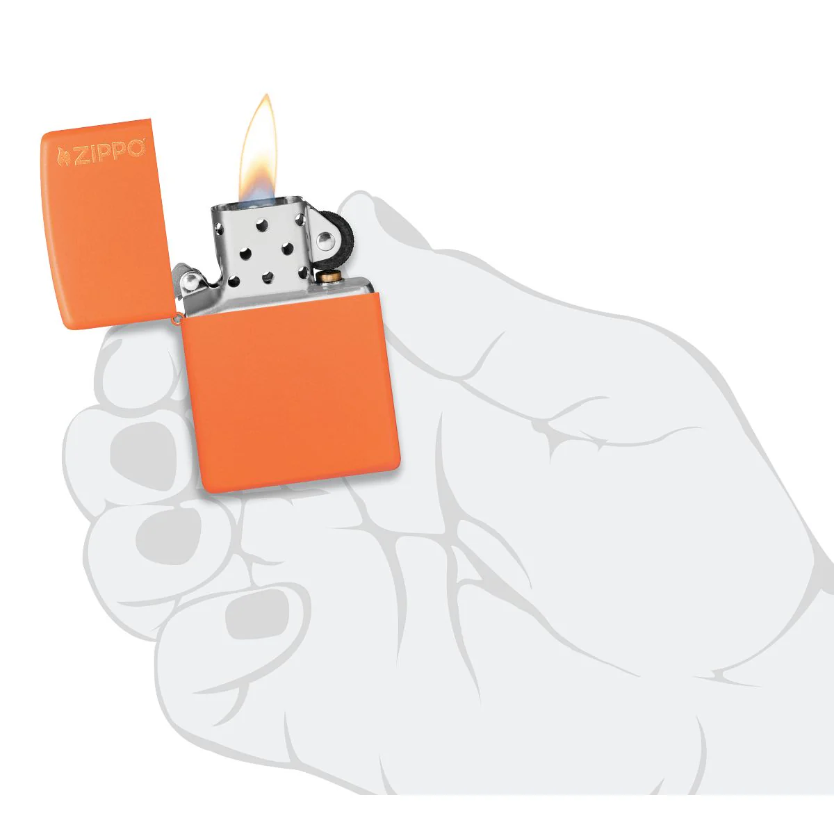Zippo Lighter: Zippo Logo - Orange Matte 231ZL - Image 5