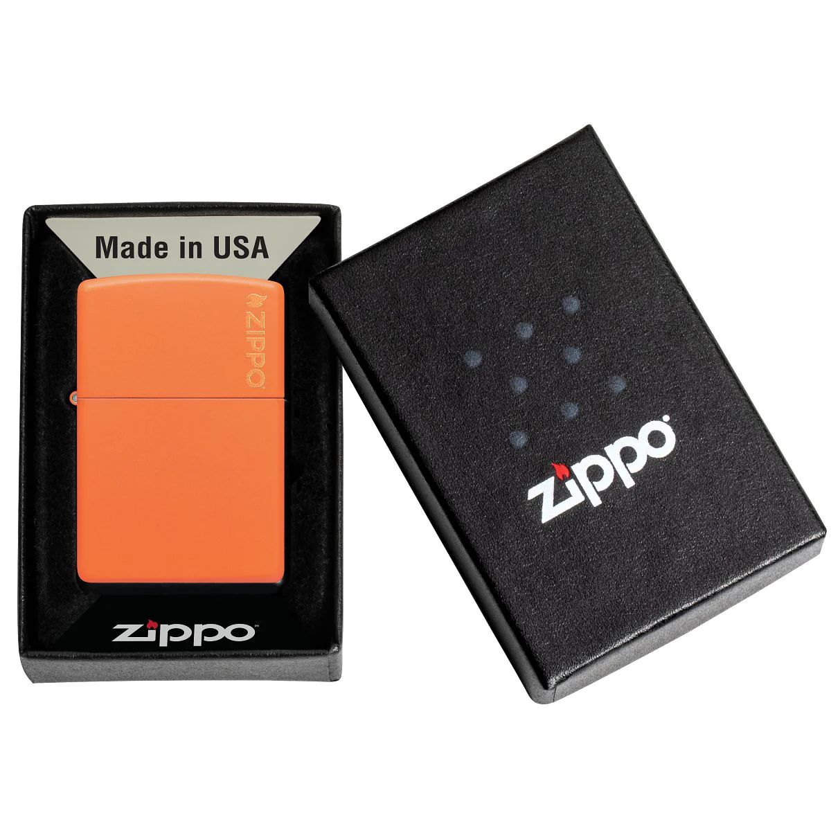 Zippo Lighter: Zippo Logo - Orange Matte 231ZL - Image 6