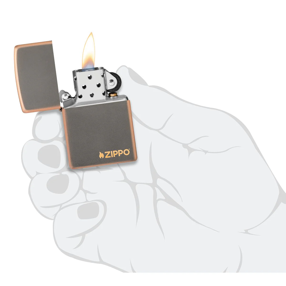 Zippo Lighter: Zippo Logo - Rustic Bronze 49839ZL - Image 5