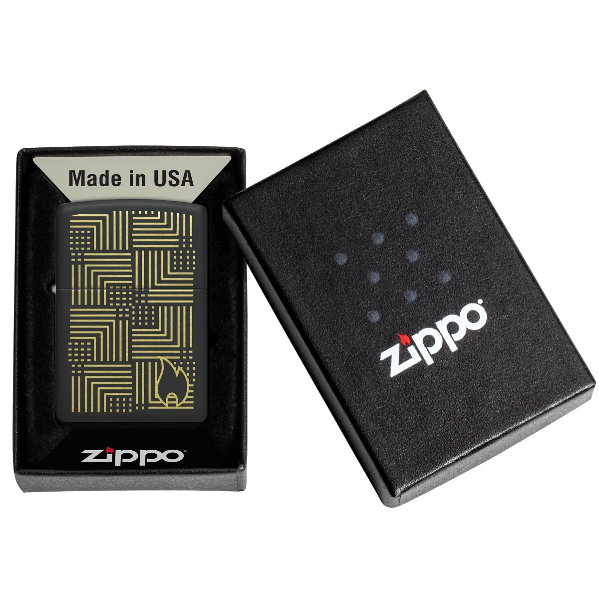Zippo Lighter: Zippo Reflection Design, Engraved - Black Matte 46478 - Image 6