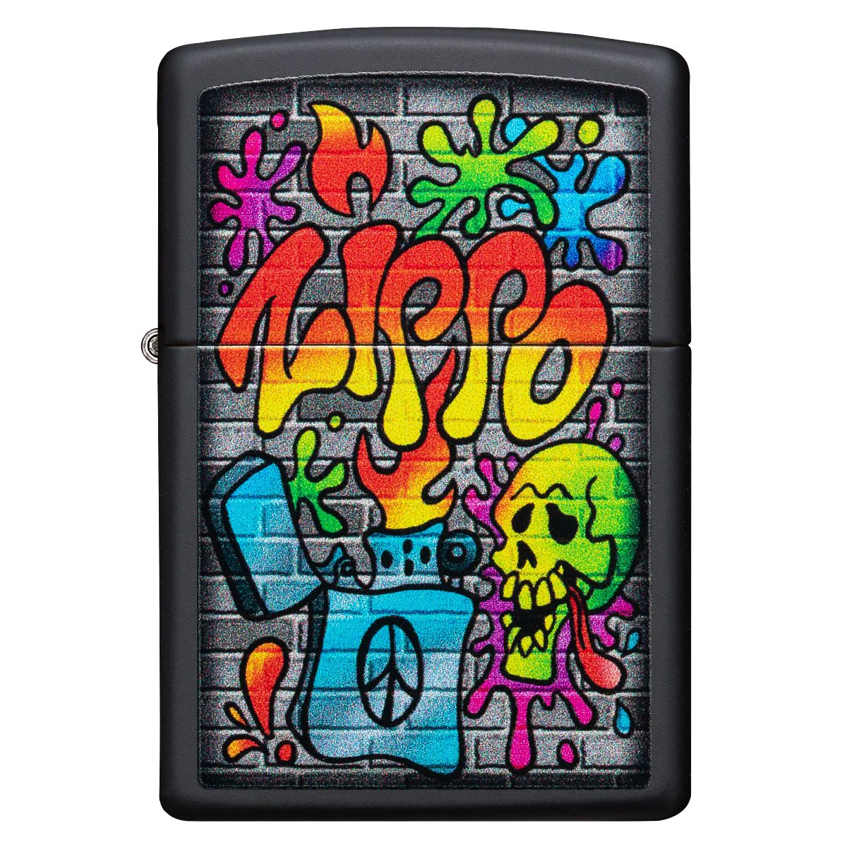 Zippo Lighter: Zippo Street Art - Black Matte 49605 - Image 2