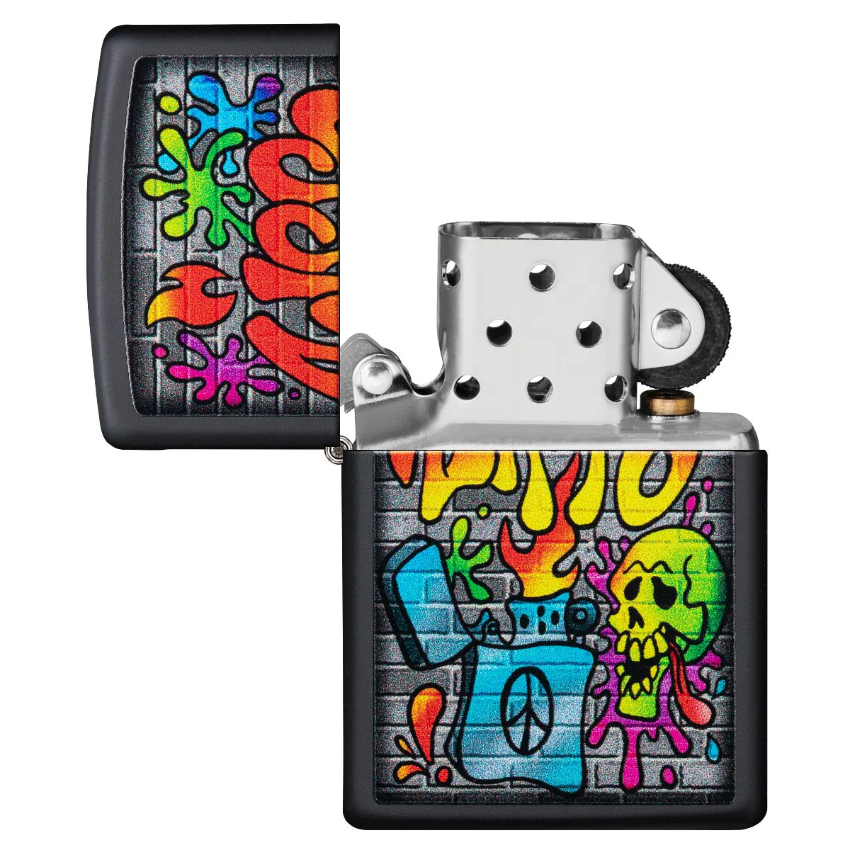 Zippo Lighter: Zippo Street Art - Black Matte 49605 - Image 4