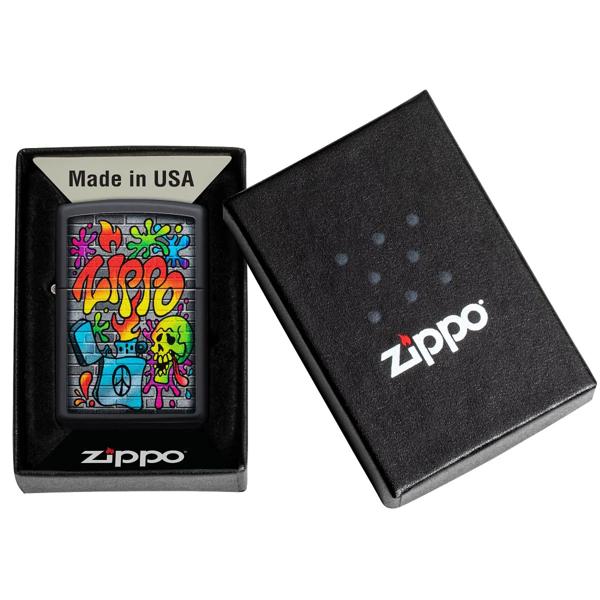 Zippo Lighter: Zippo Street Art - Black Matte 49605 - Image 6