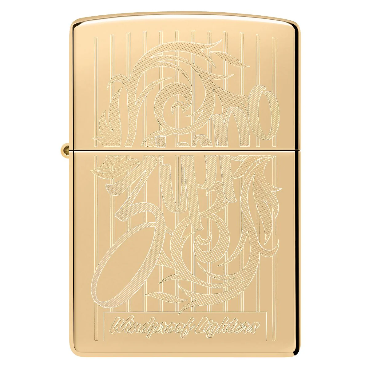 Zippo Lighter: Zippo Swirling Filigree Design, Engraved - High Polish Brass 46568 - Image 2