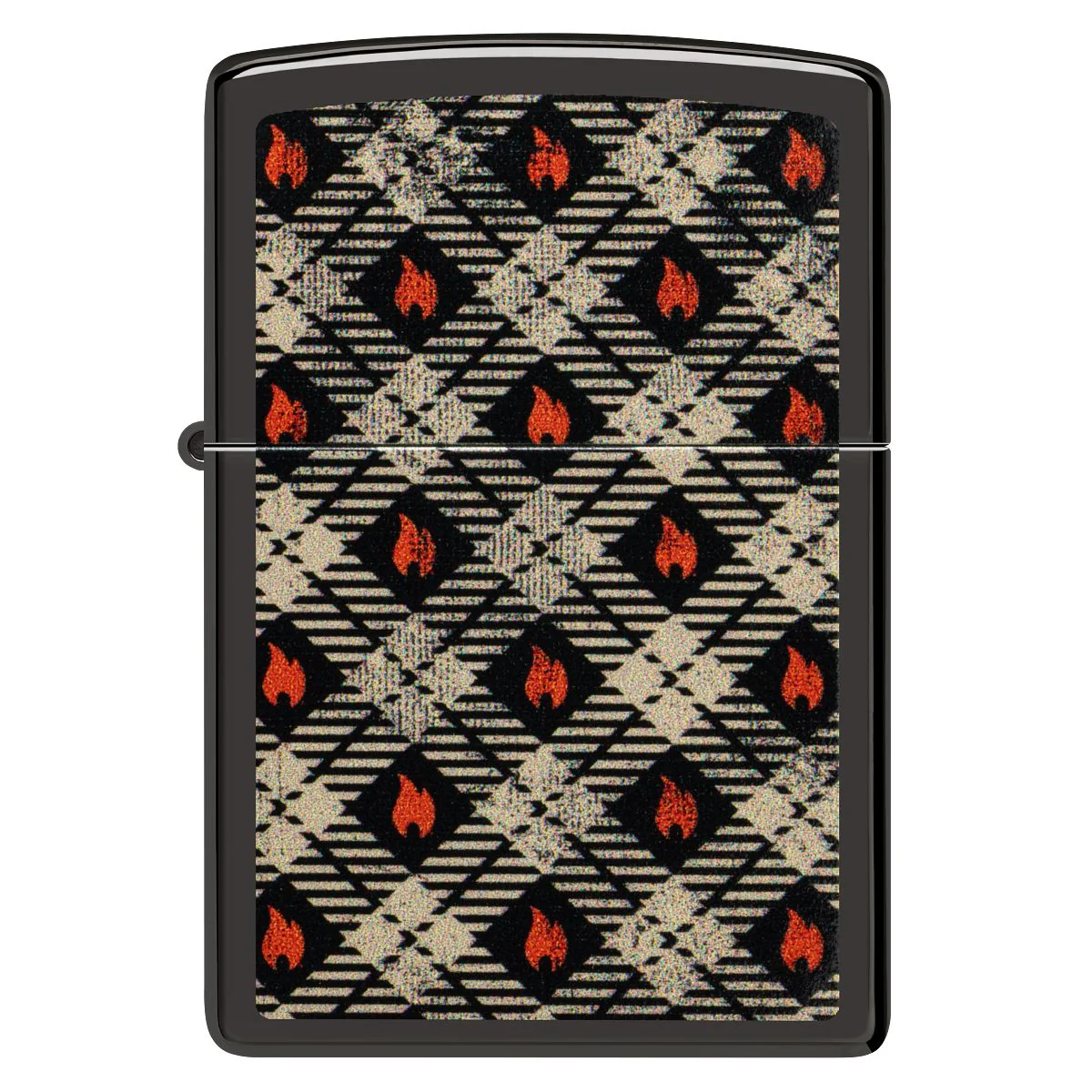 Zippo Lighter: Zippo Tartan Design - High Polish Black 46944 - Image 2