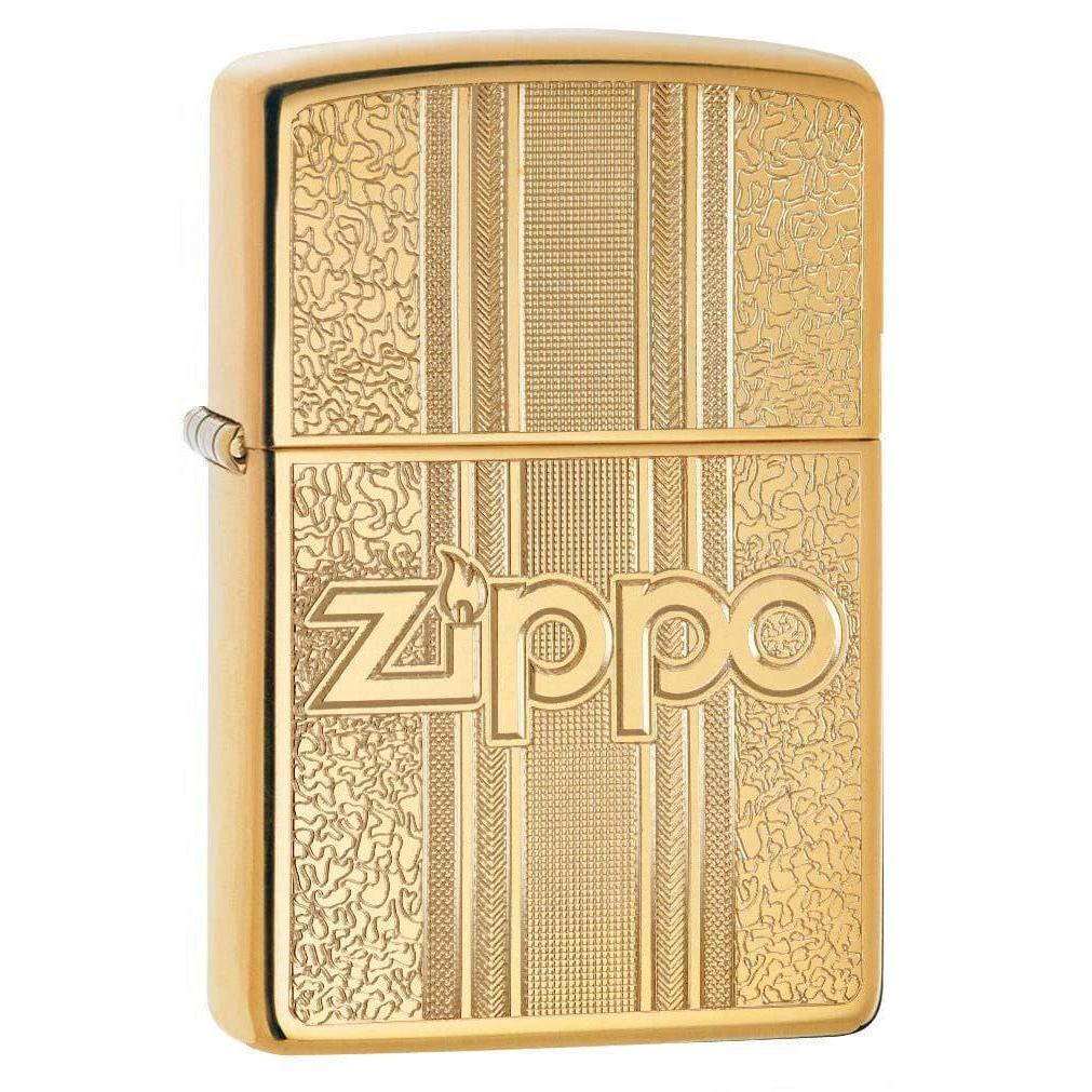 Zippo Pipe Lighter: Zippo Engraved Pattern - High Polish Brass 29677PL